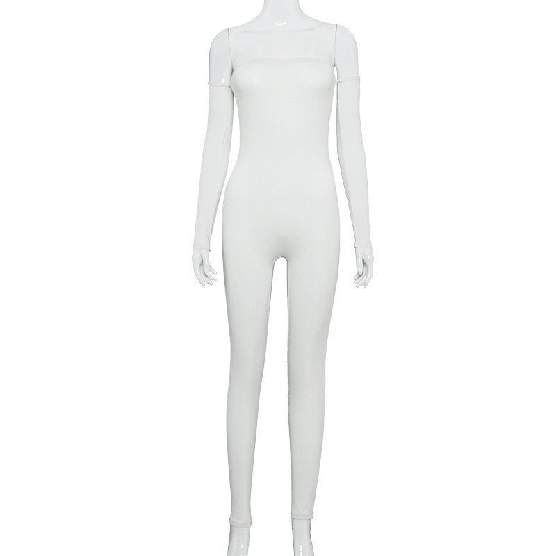 Hugcitar 2020 long sleeve slash neck sexy bodycon jumpsuit autumn winter women fashion streetwear outfits stretchy jumper