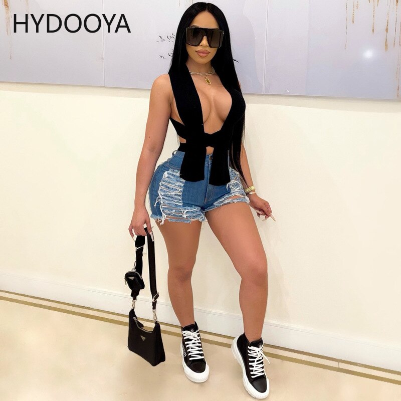 Women Sweater Vest Solid Sleeveless Hollow Out Knit Ribbed Stretchy Crop Tank Sweater Tops Sexy Fashion Streetwear Women Outfits