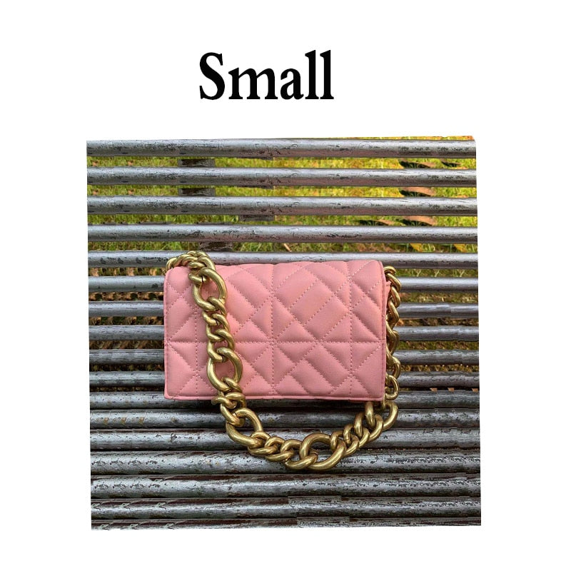 Branded Women's Shoulder Bags 2020 Thick Chain Quilted Shoulder Purses And Handbag Women Clutch Bags Ladies Hand Bag