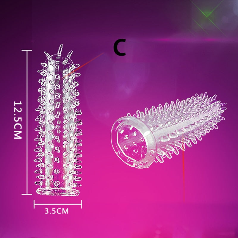 Penis Sleeve Reusable Condoms Sex Toys for Men Delay Ejaculation G Spot Stimulation Safer Contraception Cock Ring Extender