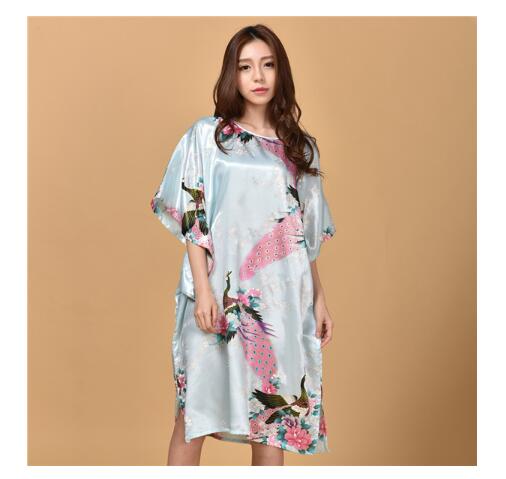 Plus Size Black Women's Summer Lounge Robe Lady New Sexy Home Dress Rayon Nightgown Large Loose Sleepwear Bathrobe Gown S002-B