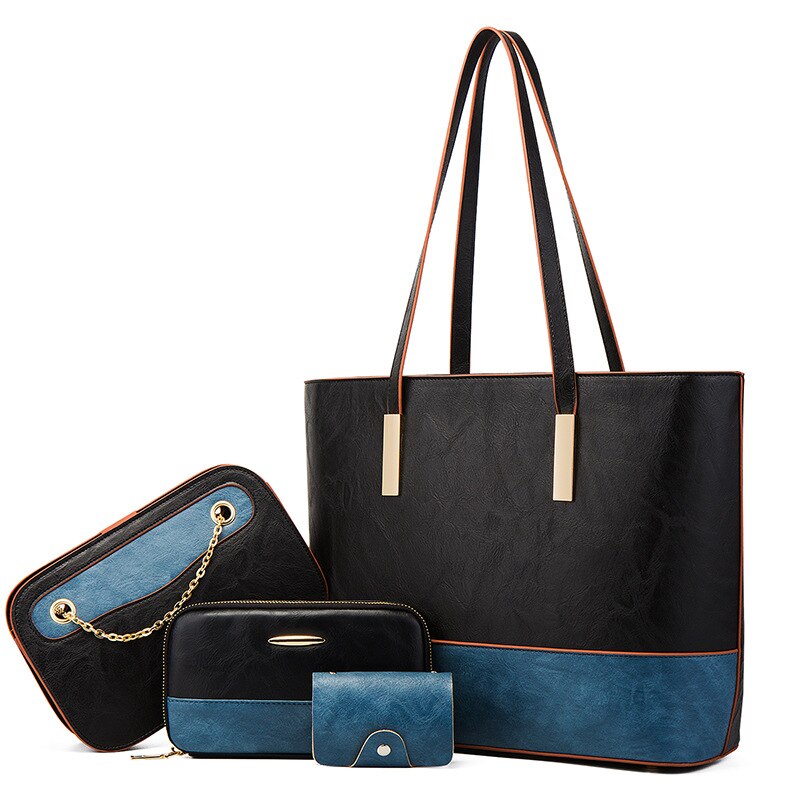 Fashion Pu Leather Women Handbags High Quality Ladies 4 Pieces Set Shoulder Messenger Bags Designer Female Tote Crossbody Bag