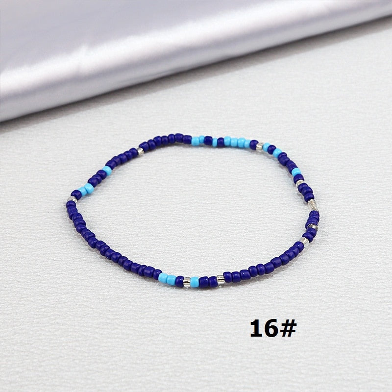Color Rice Beads Ankle Bracelet Bohemian Mixed Irregular Beads anklets for Women Leg Bracelet Beach seaside Foot Fashion Jewelry