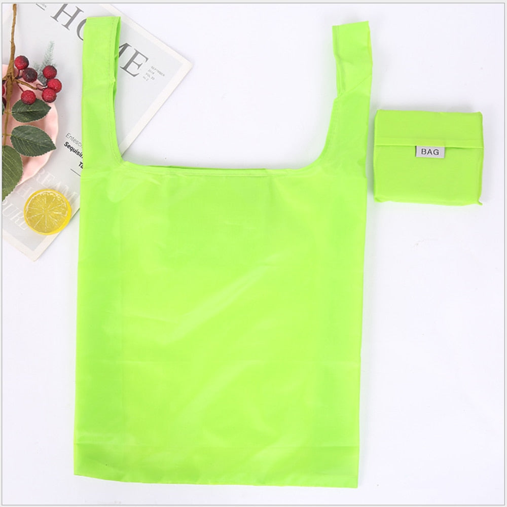 Shopping bag foldable polyester bag Eco-friendly hand canvas bag grocery bags Shoulder Reusable Bag foldable shopping bags totes