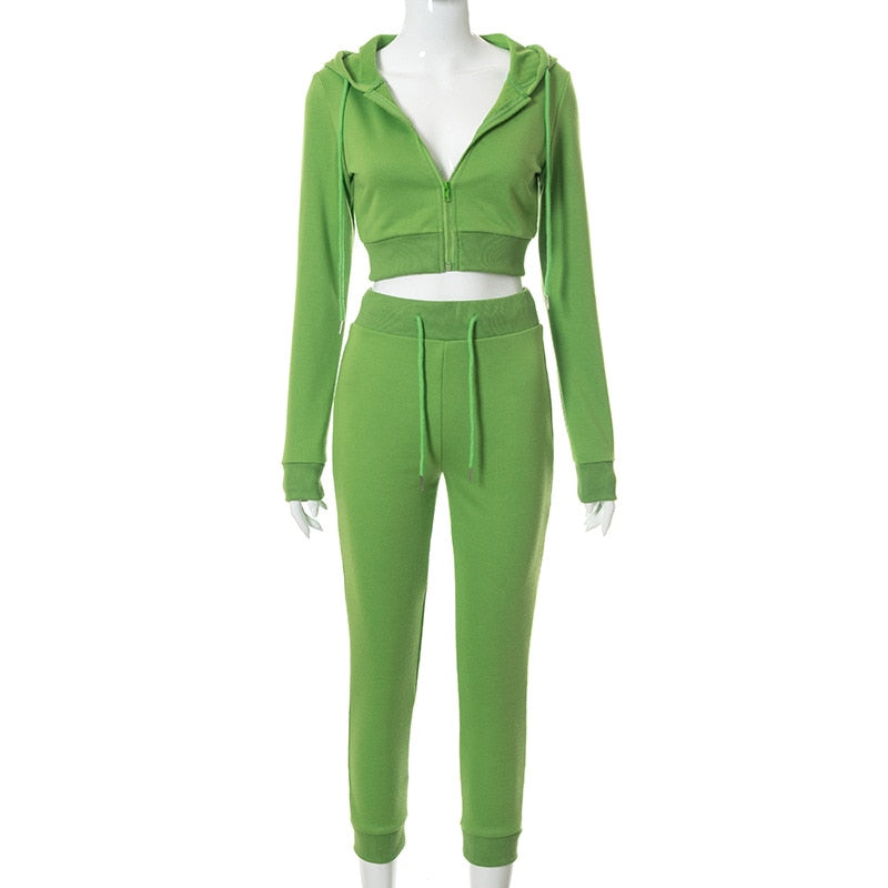 Dourbesty y2k Two-piece Tracksuits Women Hoodies Sweaters and Heart Pattern Pockets Pants Autumn Active Sporty Pencil Pant Sets