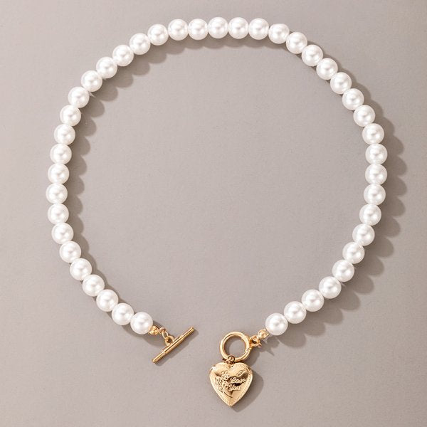 Elegant Big White Imitation Pearl Beads Choker Clavicle Chain Necklace For Women Wedding Jewelry Collar 2021 New