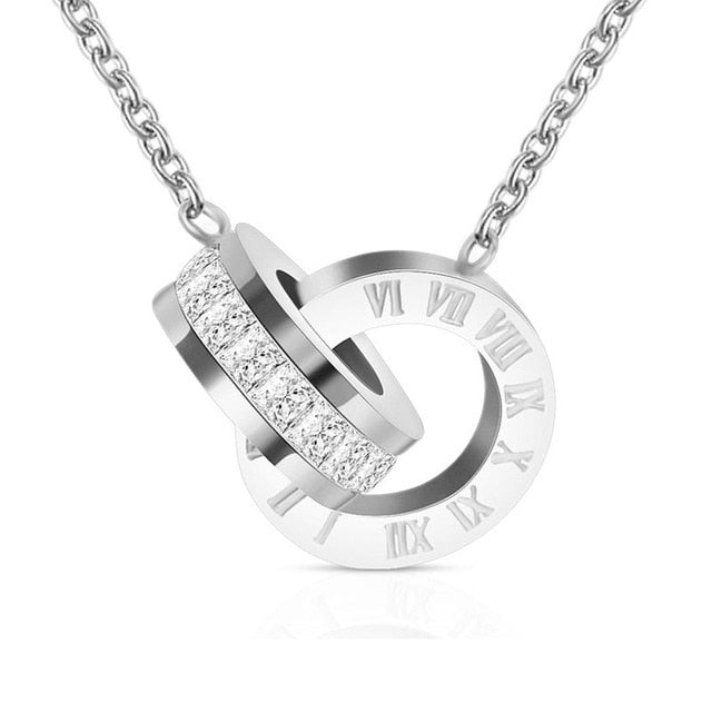 2021 Fashion Jewelry Luxury Gold Color Roman Hanging Numeral Choker Necklace For Women Party Stainless Steel Pendants Necklace
