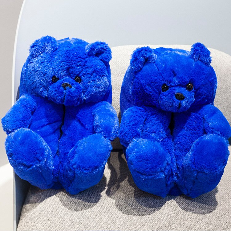 Winter Warm House Shoes Women Teddy Bear Slippers Anti-slip Soft Home Indoor Slipper Ladies Cute Cartoon Funny Slippers Ladies