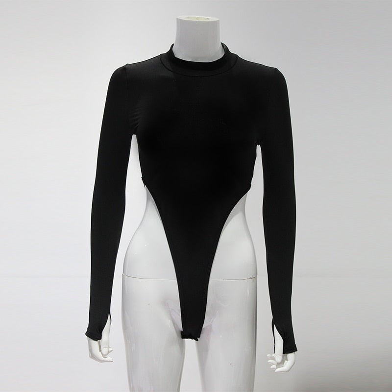 CNYISHE 2021 Spring Casual Overalls Female Solid Black Fitness Skinny Bodysuits Rompers Women Jumpsuits Long Sleeve One Pieces