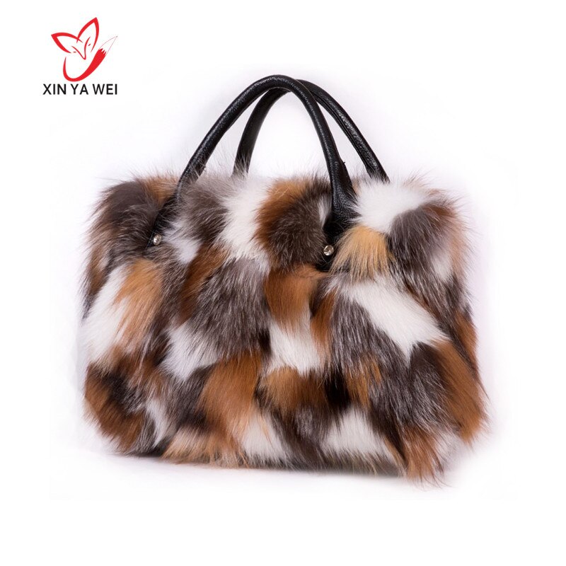 Big bag made of fox fur, new Women Luxury bag made of genuine Fox fur, large size, crossbody bag, Gift diagonal package