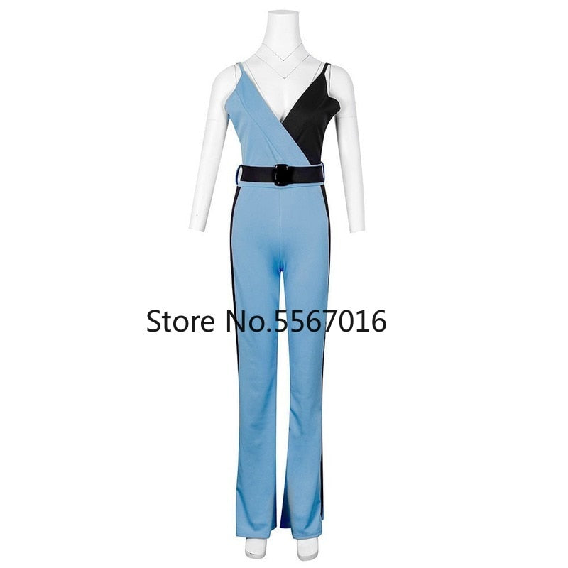 Sexy Women Jumpsuit Elegant Office Ladies V Neck Fashion Color Patchwork Flared Long Jumpsuits Party Playsuit Club Wear Rompers