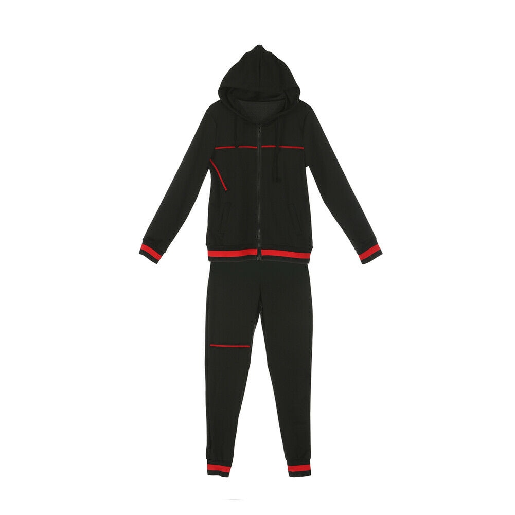 2021 Autumn Women's Sportswear 2pcs Women's Hooded Long Sleeve Zip Crop Tops Long Pants Trousers Loose Casual Clothes Set