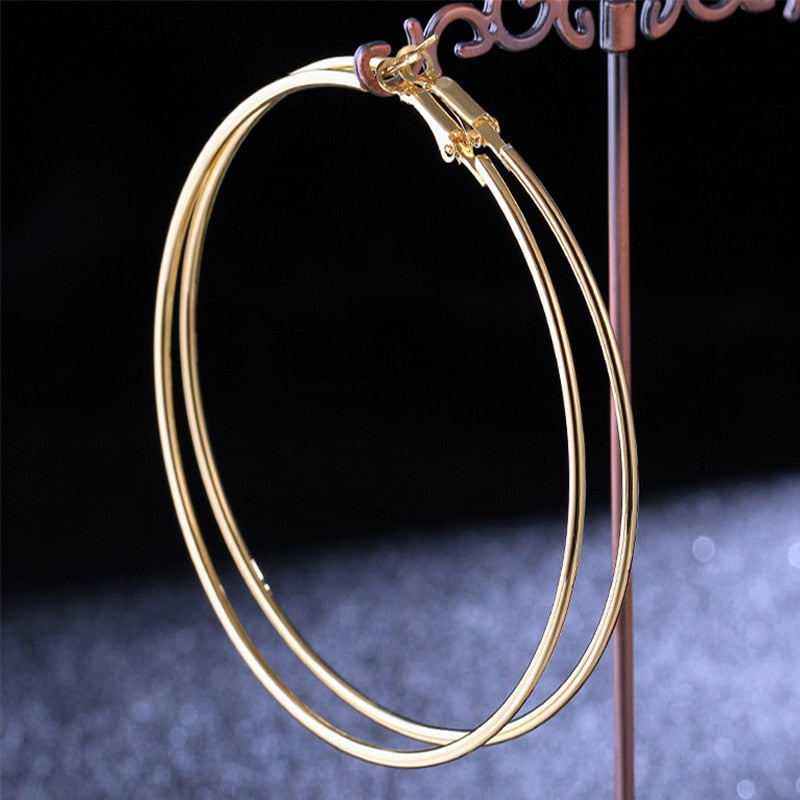 BLIJERY Exaggerated 12CM Oversized Hoop Earrings Basketball Brincos Smooth Big Circle Earrings for Women Punk Jewelry Oorbellen
