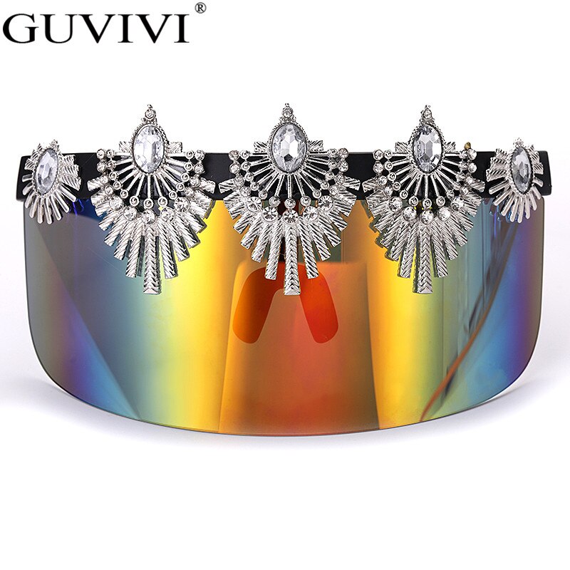 Luxury Brand Goggle Sunglasses Women 2020 One Piece Diamond Sunglasses Rhinestone Sunglasses Mask Men Eyewear Oversized Mirror