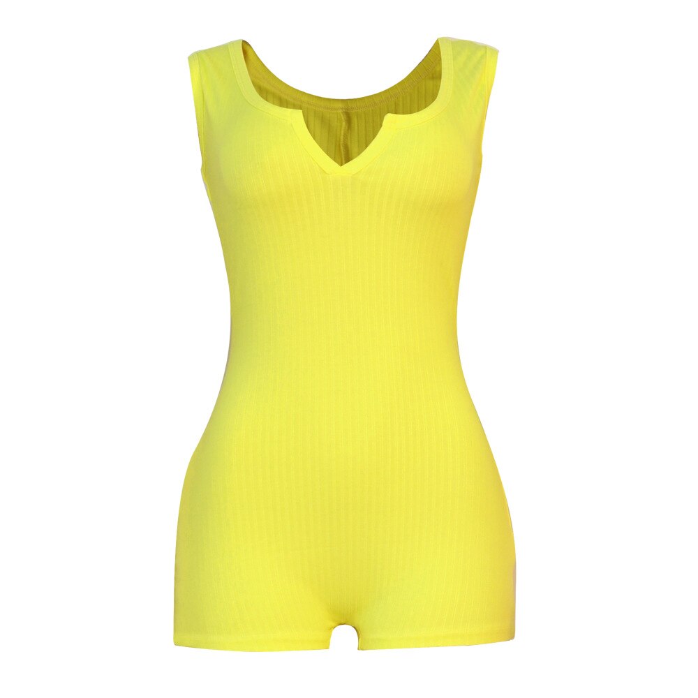 hirigin Fitness Casual Playsuit Bodysuit Women Clothes Sleeveless V-neck Rompers Women Jumpsuit Shorts Sportwear Overalls 2021
