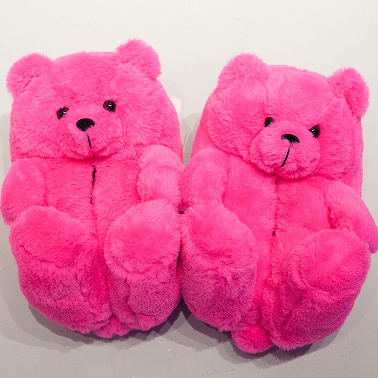Winter Warm House Shoes Women Teddy Bear Slippers Anti-slip Soft Home Indoor Slipper Ladies Cute Cartoon Funny Slippers Ladies