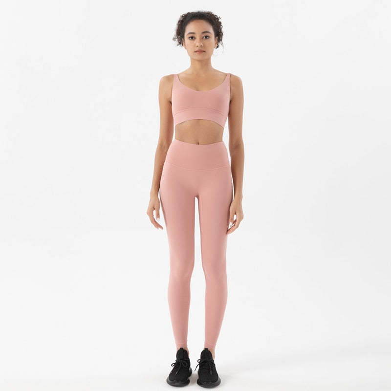 SOISOU 2022 New 2 Piece/set Tracksuits Women's Yoga Set Sports Suit Women Lounge Wear Crop Tops Sexy Women Leggings 14 colors
