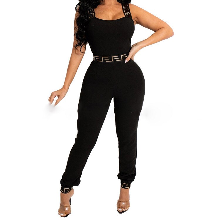 2022 spring summer pant suit colorblock match vest + pant joggers women set