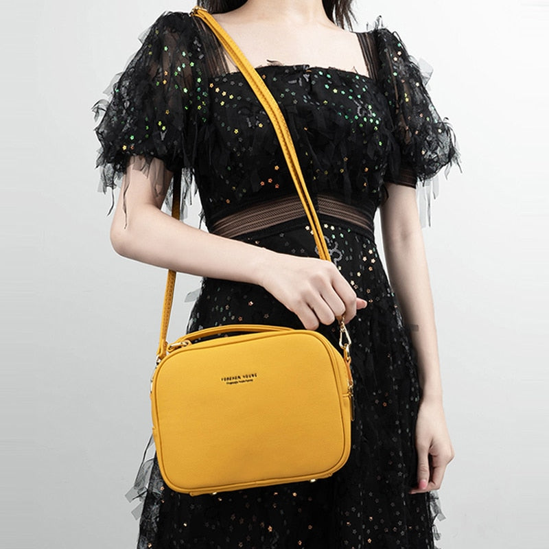 YIZHONG Leather Handbags Women Bags Luxury Designer Large Capacity High Quality Shoulder Bag Simple Fresh Crossbody Bag Carteras