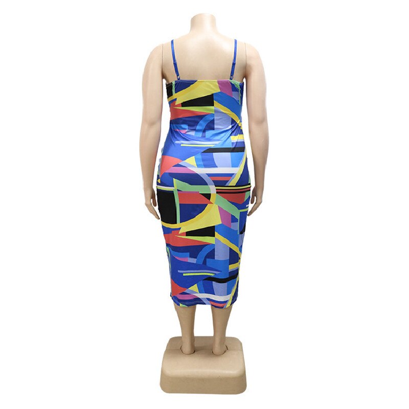 Sexy Plus Size Cut Out Colorful Sleeveless Color Bag Hip Dress Drawstring Design Fashion Women Clothing