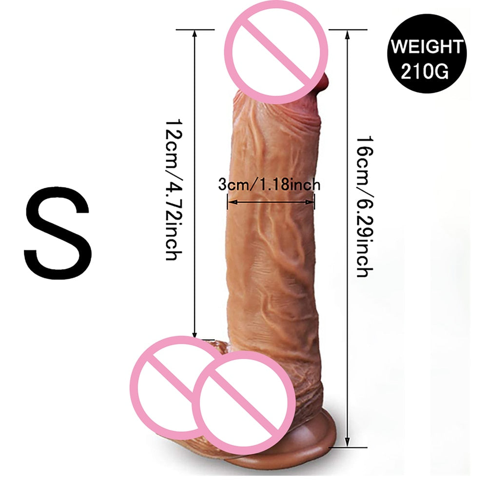 8.3 Inch XXL Realistic Dildo with Powerful Suction CupRealistic Penis Sex Toy Flexible G-spot Dildo with Curved Shaft and Ball