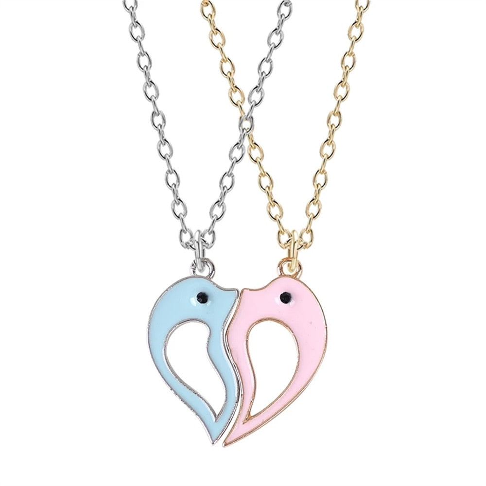 Best Friend 4 Piece Necklace Women Jewelry  BFF Friendship Pendant  Neck Chain Choker Jewelry For Women Gift 2021 Free Shipping
