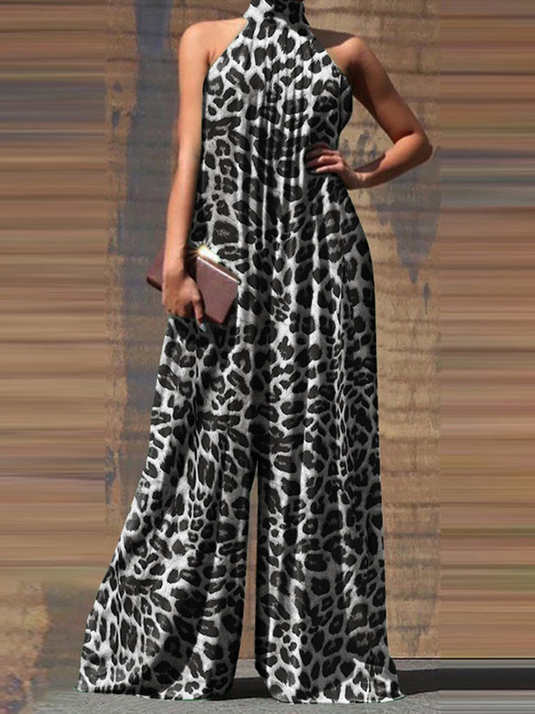 Summer Fashion Wide Leg Rompers Women Elegant Solid Long Jumpsuits ZANZEA Party Sexy Sleeveless Playsuit Office Overall Dungaree