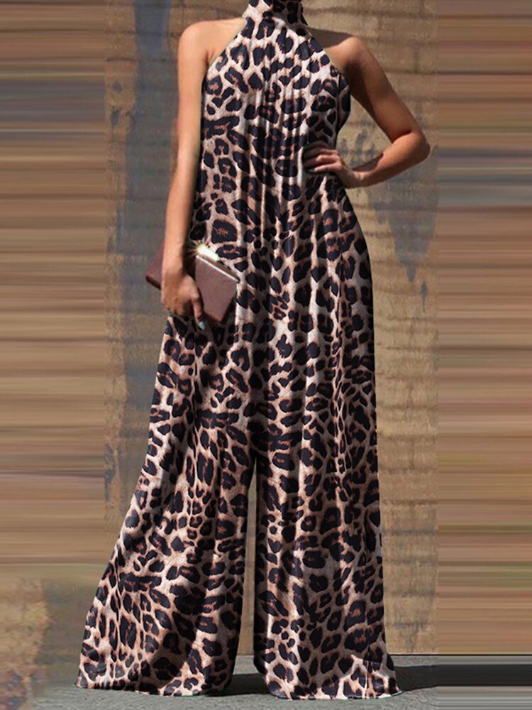 Summer Fashion Wide Leg Rompers Women Elegant Solid Long Jumpsuits ZANZEA Party Sexy Sleeveless Playsuit Office Overall Dungaree