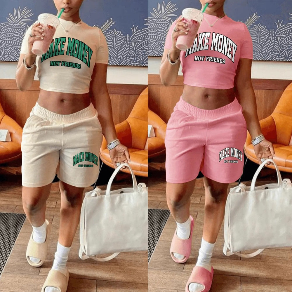 2022 Casual Print Letter Women Set