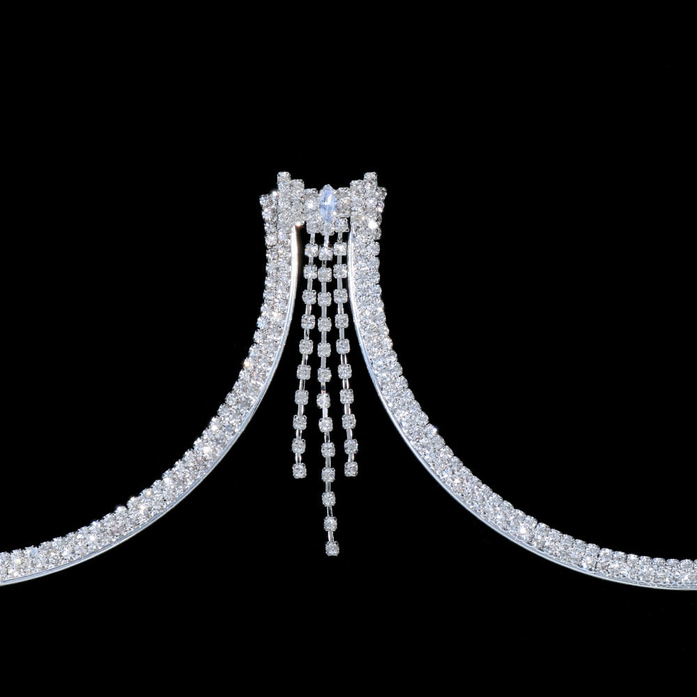 Stonefans Luxury Green Heart Crystal Chest Bracket Lingerie Chain Ladies Rhinestone Breast Bra Chain Sexy Bikini Outfits Jewelry