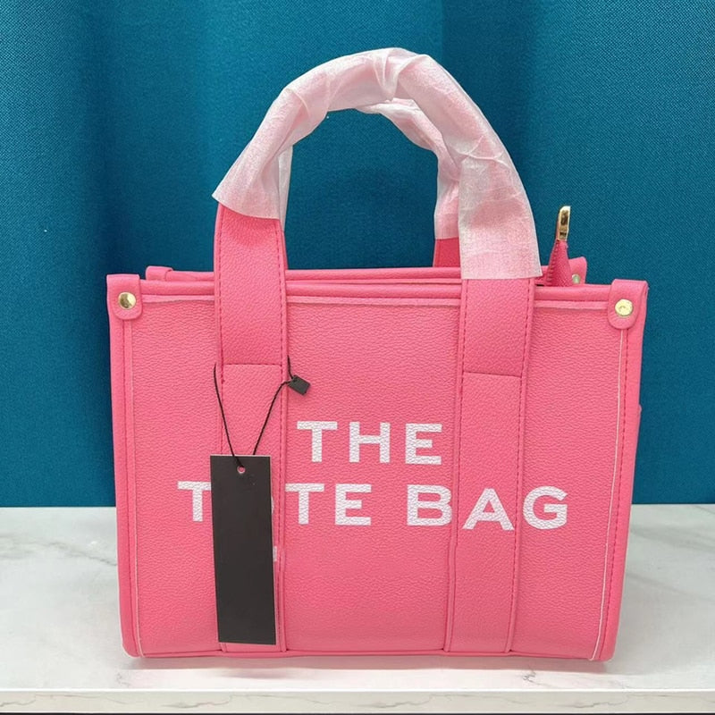 Designer Tote Bags for Women Big Purses and Handbags Women's Purple Leather Shopper Bag Branded Fashion Shoulder Crossbody Bags
