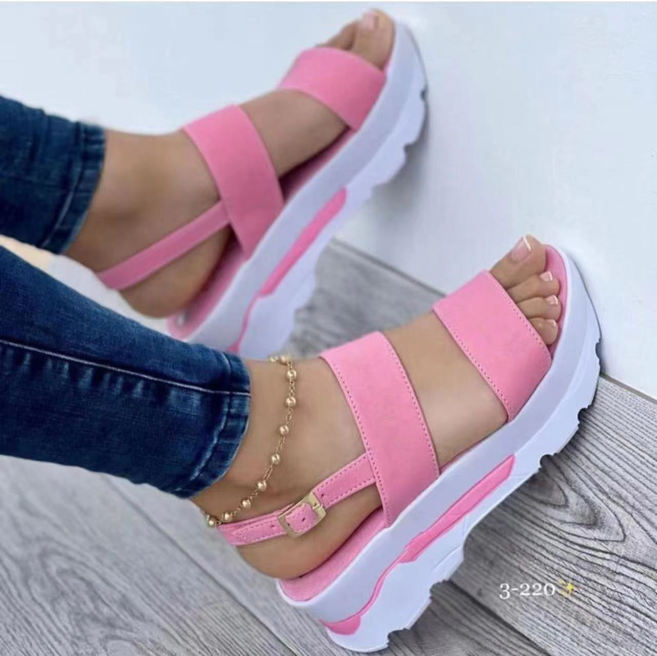 2022 Fashion Wedge Female Platform Buckle Strap Street Summer Shoes Punk Beach Wedges Women Sandals Chunky Sandalias De Mujer
