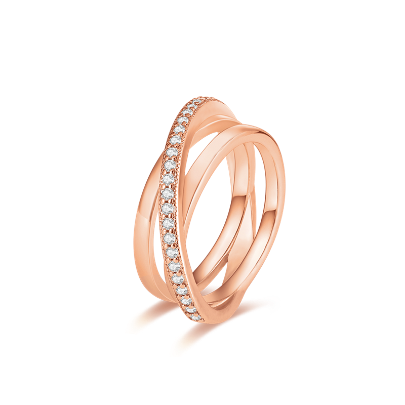 Rose Gold Ring Sterling Silver 925 Crown Heart Wishbone Engagement Wedding Crystal Ring Gold 925 Luxury Jewelry for Women Anel