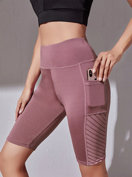 CHRLEISURE Fitness Shorts Women Casual Cycling Pockets Shorts Female Seamless High Waist Summer Breathable Biker Shorts Women