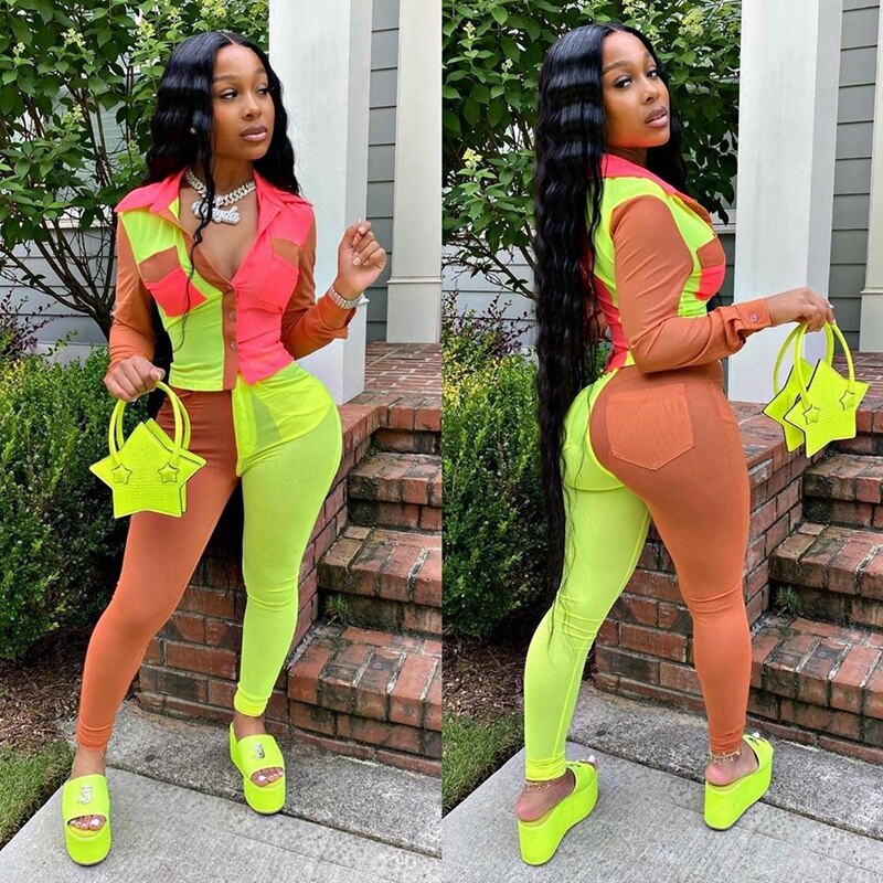 Fashion 2 Piece Sets Womens Outfits Pants and Top Set Sweat Suits Sexy Club Birthday Two Piece Outfits for Women Set Clothing