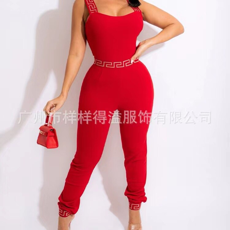 2022 spring summer pant suit colorblock match vest + pant joggers women set