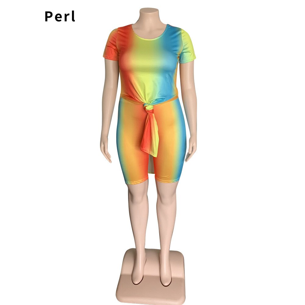 Perl Round Neck Gradient Dress Plus Size Women Clothing Fashion Summer Outfit Casual Skirt Vestidos De Verano Mujer 2022 4XL