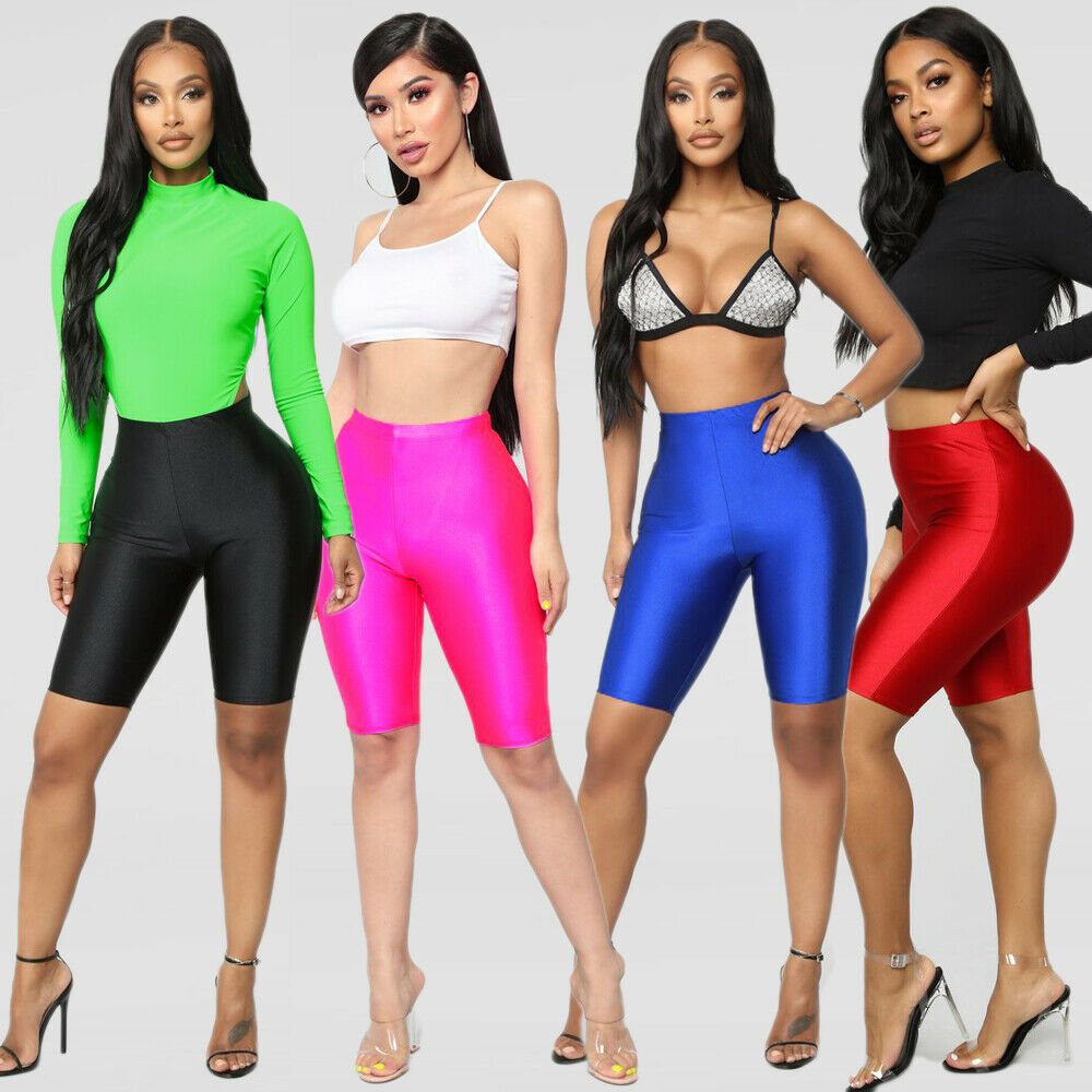 Women Cycling Shorts Dancing Gym Biker Slim Active Sports Solid Sexy Skinny 2022 New Summer