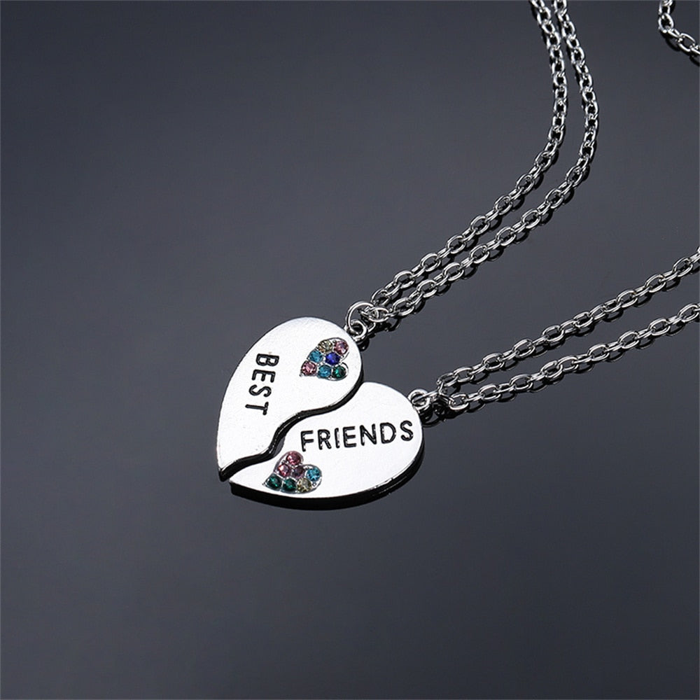 Best Friend 4 Piece Necklace Women Jewelry  BFF Friendship Pendant  Neck Chain Choker Jewelry For Women Gift 2021 Free Shipping