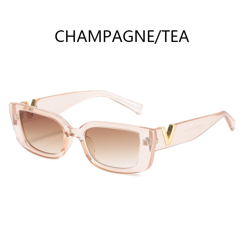 Retro Rectangle Sunglasses Women Brand Designer Cat Eye Small Frame Sun Glasses Ladies Classic Black Square Sunglass Woman UV400