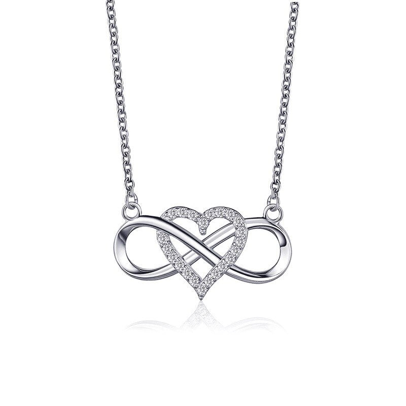 Exquisite Zircon Heart Women's Necklace Simple Romantic Crystal Pendant Gold Silver Color Clavicle Chain Wedding Jewelry 2021