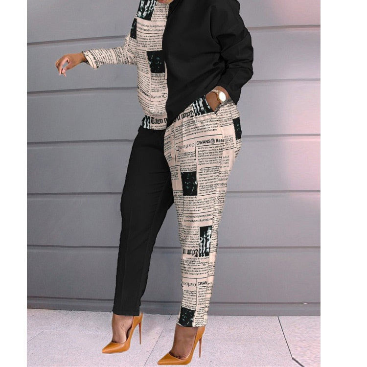 women 2022 spring autumn pant suits color matching sweatshirt + pant lounge home women set