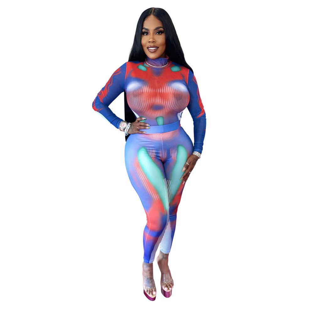 Two Piece Set Women Tracksuit Fashion 2022 Set Woman 2 Pieces Chic Female Trouser Suits Sexy Party Outfits Festival Clothing