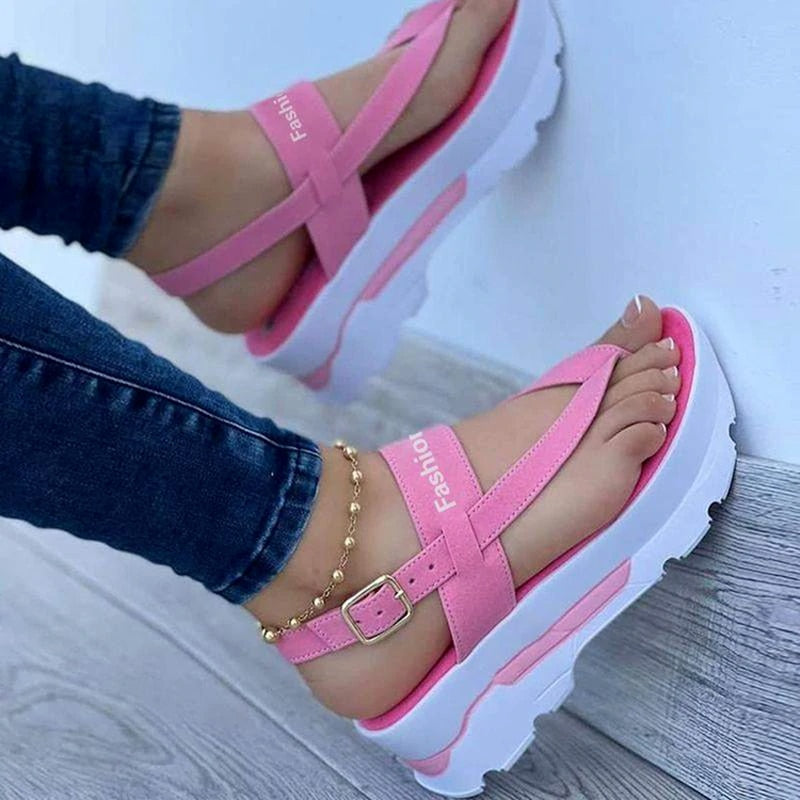 2022 Fashion Wedge Female Platform Buckle Strap Street Summer Shoes Punk Beach Wedges Women Sandals Chunky Sandalias De Mujer