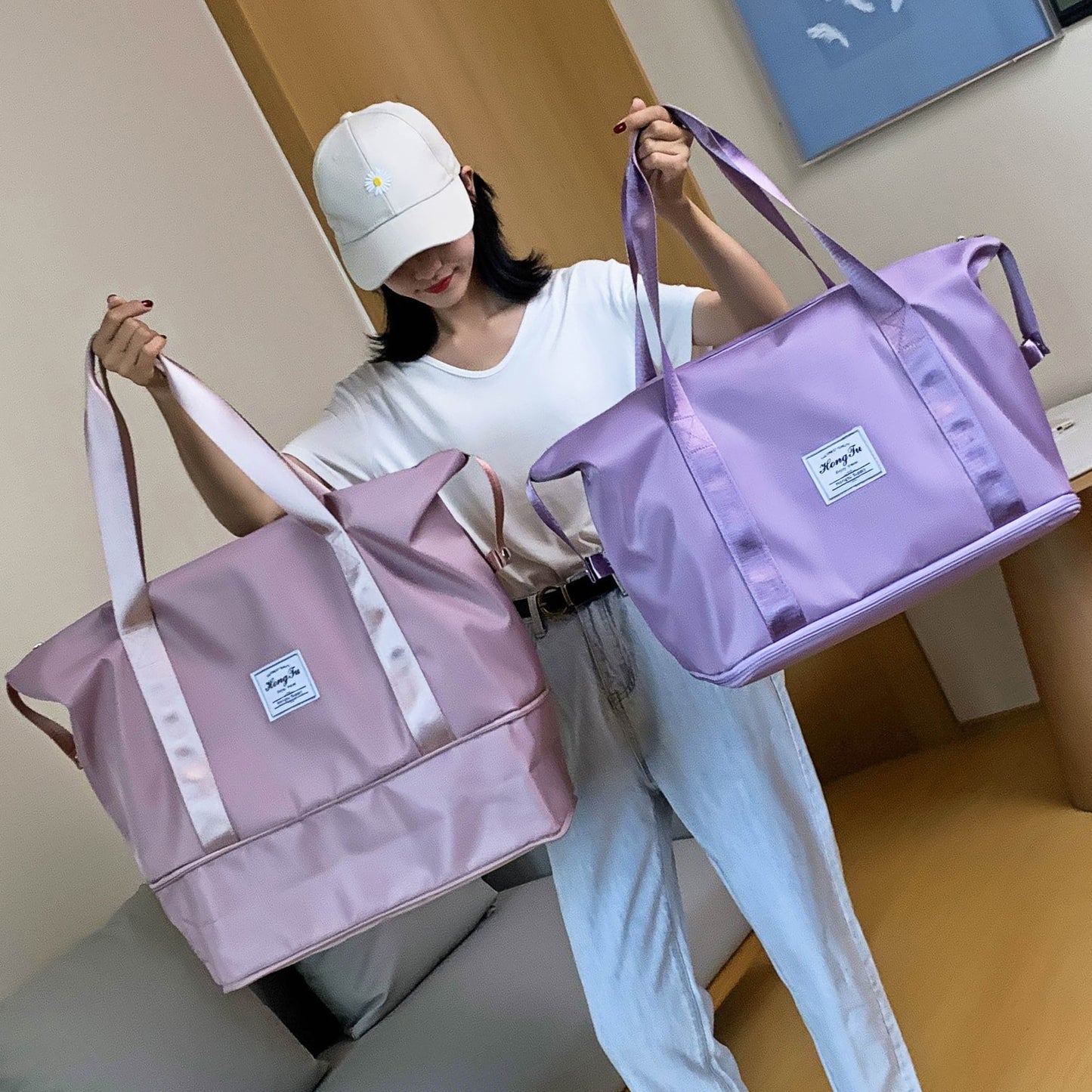 Super Large Capacity Folding Bag Travel Bags Tote Carry On Luggage Storage Hand Bag Waterproof Duffel Set  Women Dropshipping