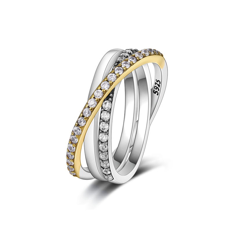 Rose Gold Ring Sterling Silver 925 Crown Heart Wishbone Engagement Wedding Crystal Ring Gold 925 Luxury Jewelry for Women Anel