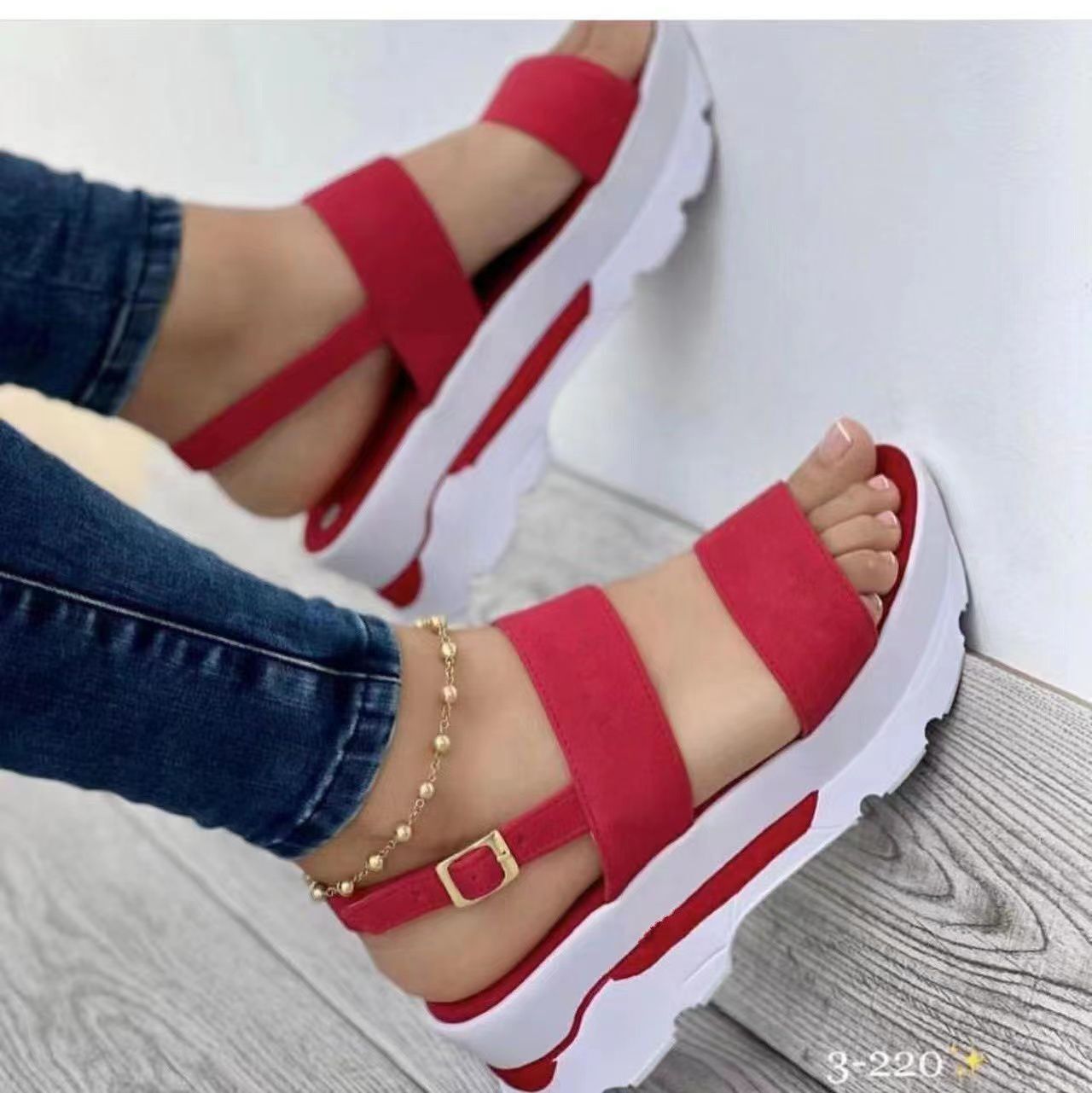 2022 Fashion Wedge Female Platform Buckle Strap Street Summer Shoes Punk Beach Wedges Women Sandals Chunky Sandalias De Mujer