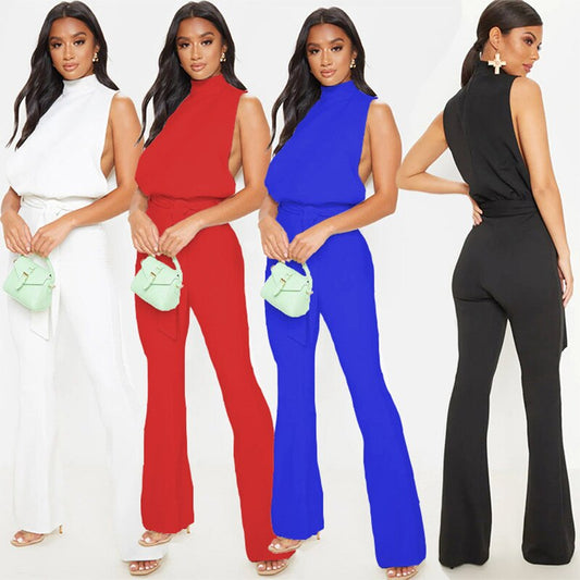 Sexy Club Outfits One Piece Ladies Summer Lucky Label Rumper Baggy Black Jumpsuits Business Elegant Woman Evening Party Clothing