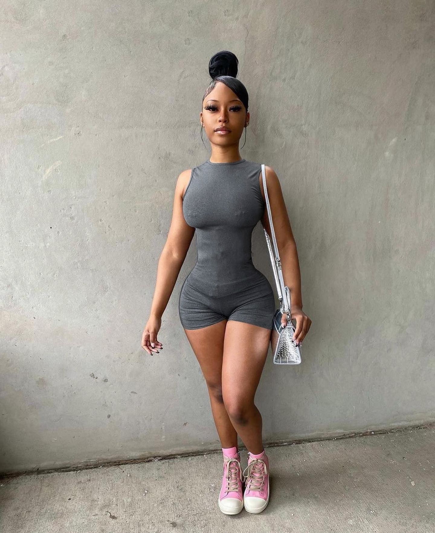 Women Sexy Bobycon Jumpsuit O Neck Sleeveless Romper Solid Color Yoga Sports Gym Bodysuit 2022 Summer New