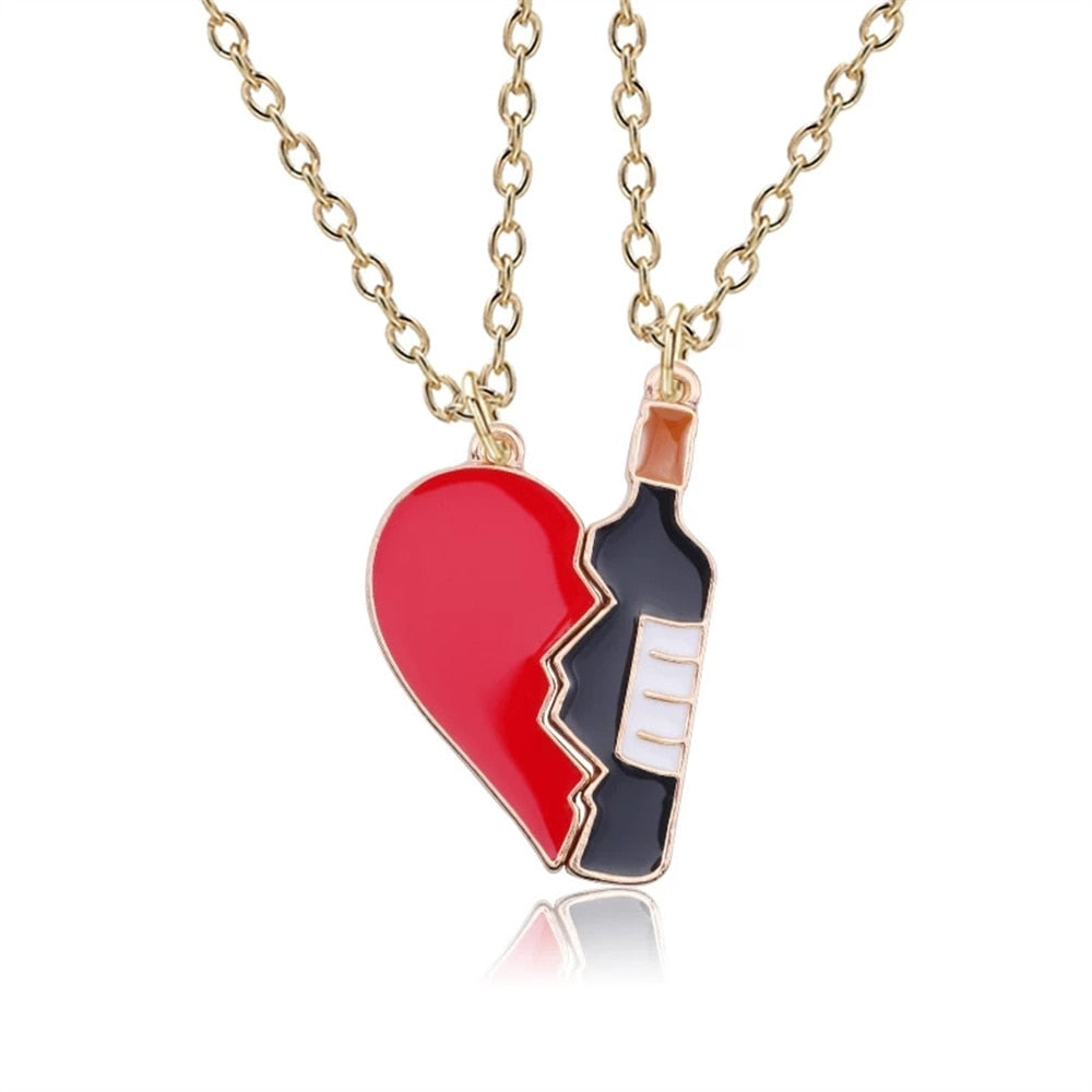 Best Friend 4 Piece Necklace Women Jewelry  BFF Friendship Pendant  Neck Chain Choker Jewelry For Women Gift 2021 Free Shipping